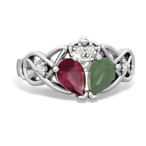 jade-ruby claddagh ring