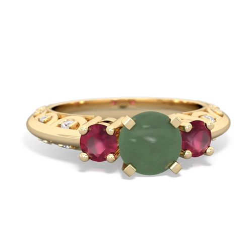 jade-ruby engagement ring