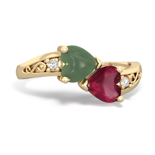 jade-ruby filligree ring