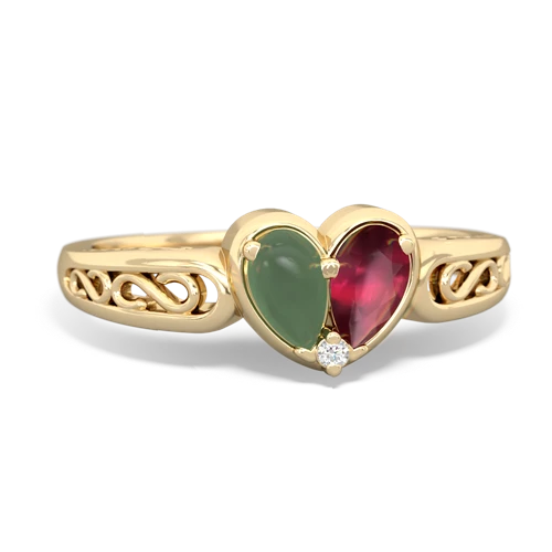 jade-ruby filligree ring