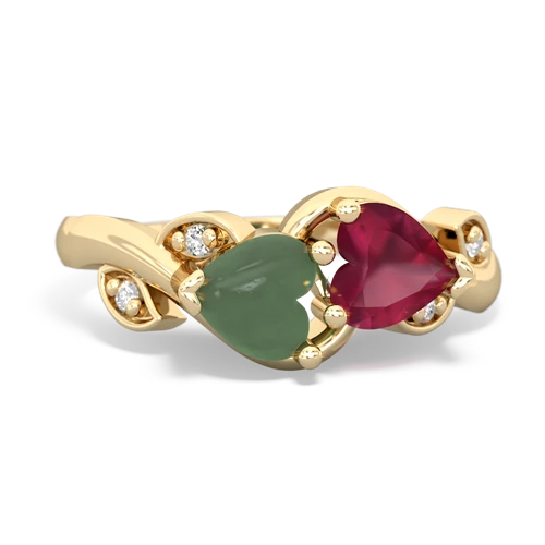 jade-ruby floral keepsake ring