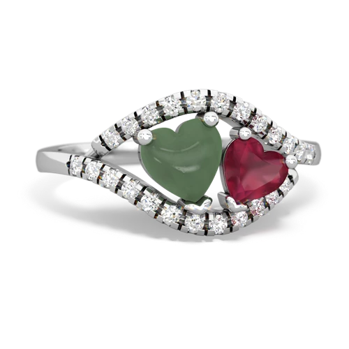 jade-ruby mother child ring