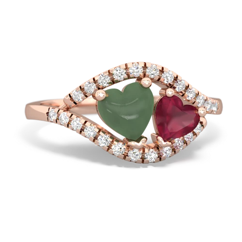 jade-ruby mother child ring