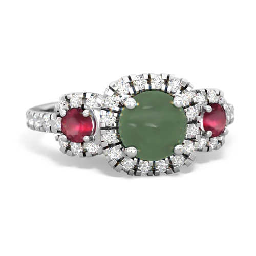 jade-ruby three stone regal ring