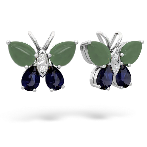 jade-sapphire butterfly earrings