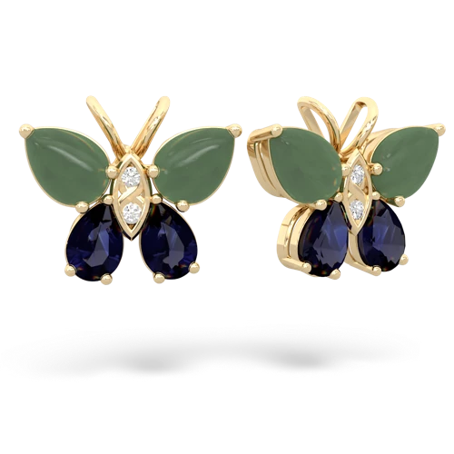 jade-sapphire butterfly earrings