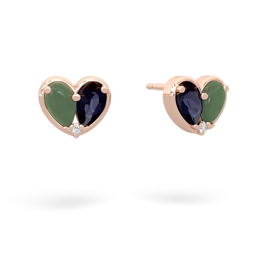 jade-sapphire one heart earrings