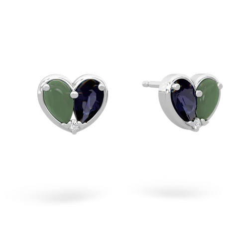 jade-sapphire one heart earrings