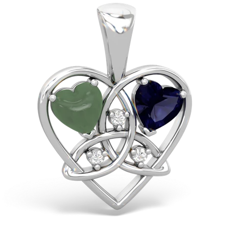 jade-sapphire celtic heart pendant
