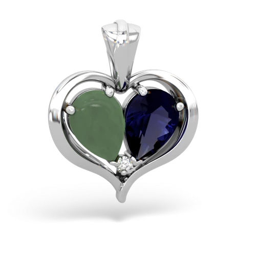 jade-sapphire half heart whole pendant