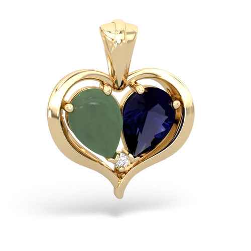 jade-sapphire half heart whole pendant