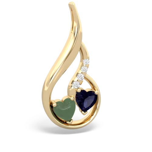 jade-sapphire keepsake swirl pendant