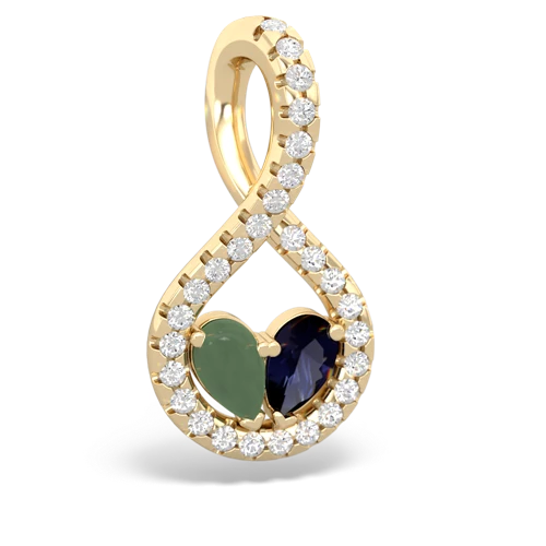 jade-sapphire pave twist pendant