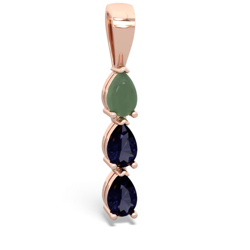 jade-sapphire three stone pendant