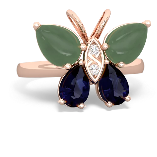 jade-sapphire butterfly ring