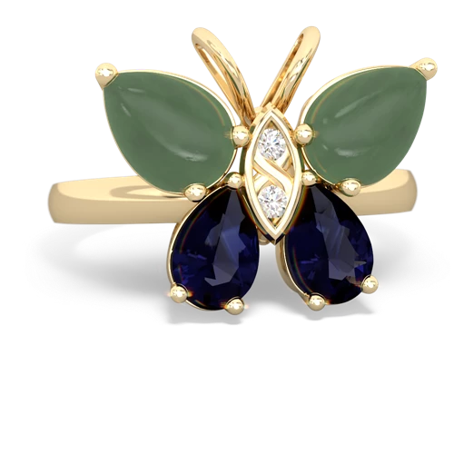 jade-sapphire butterfly ring