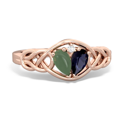 jade-sapphire celtic knot ring