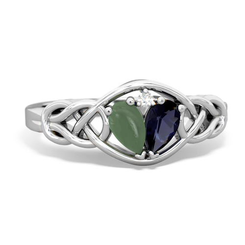 jade-sapphire celtic knot ring