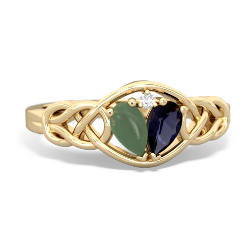 jade-sapphire celtic knot ring