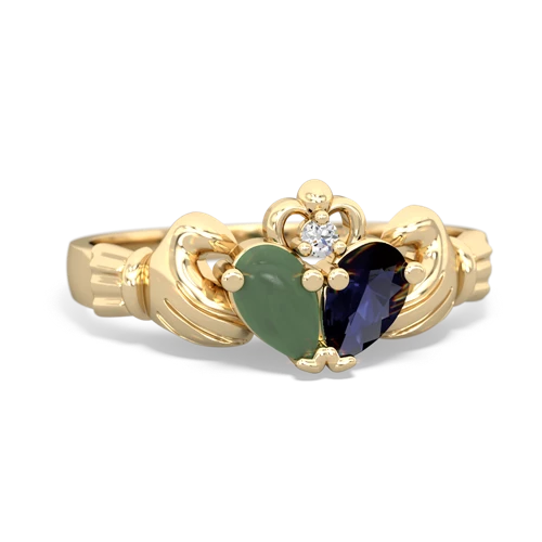 jade-sapphire claddagh ring