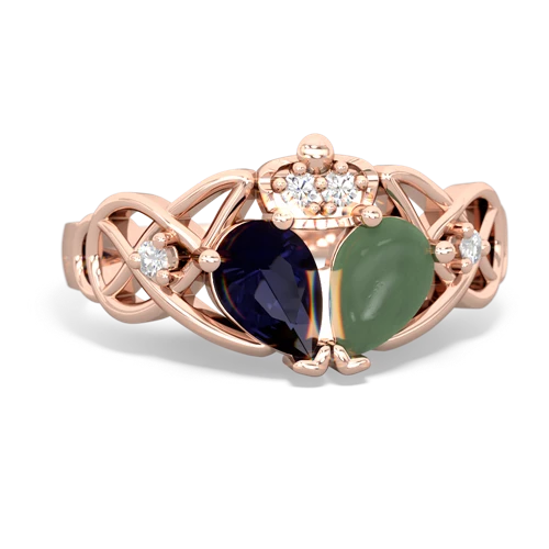 jade-sapphire claddagh ring