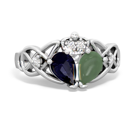 jade-sapphire claddagh ring