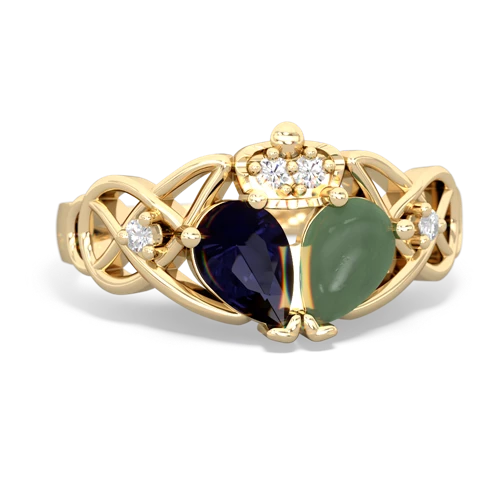 jade-sapphire claddagh ring