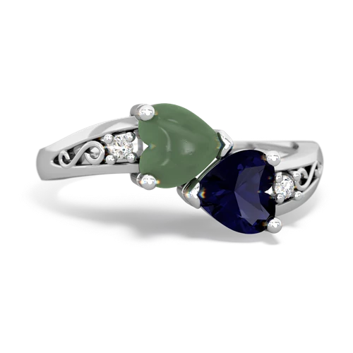 jade-sapphire filligree ring