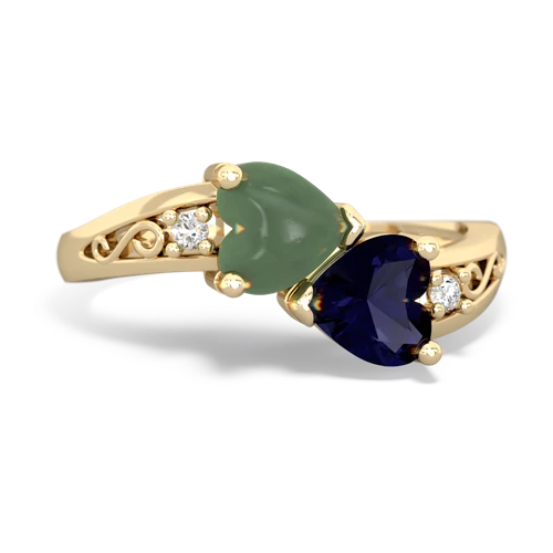 jade-sapphire filligree ring