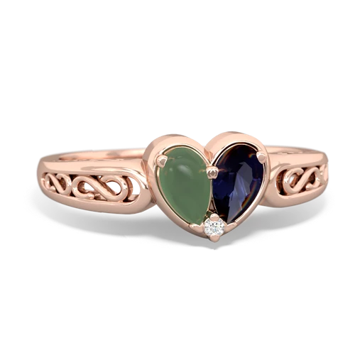 jade-sapphire filligree ring