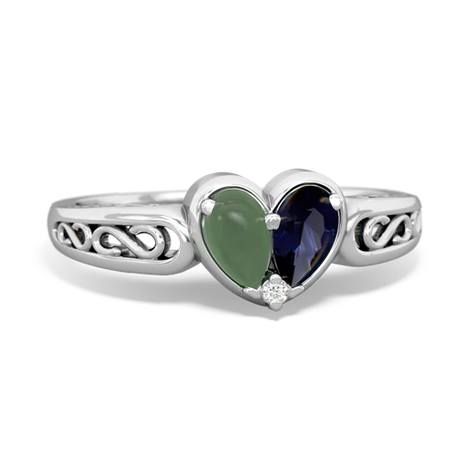 jade-sapphire filligree ring