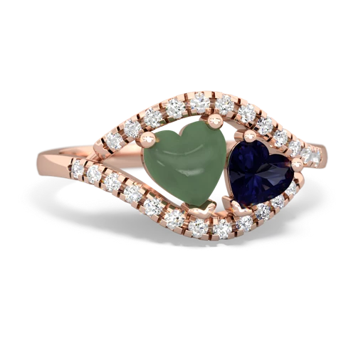 jade-sapphire mother child ring