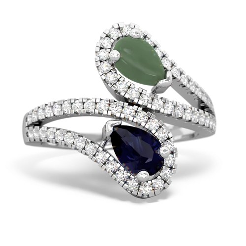 jade-sapphire pave swirls ring