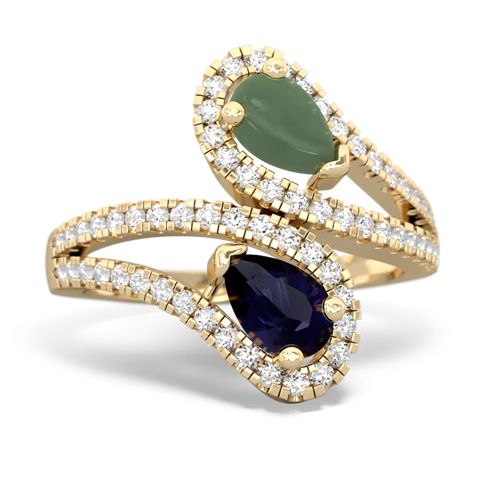 jade-sapphire pave swirls ring