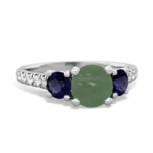 jade-sapphire trellis pave ring