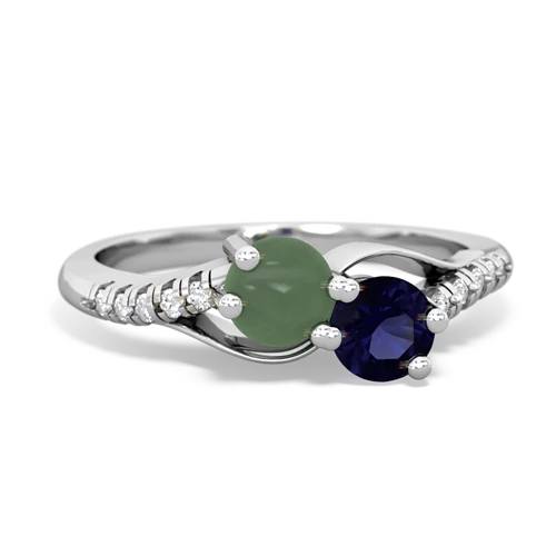 jade-sapphire two stone infinity ring