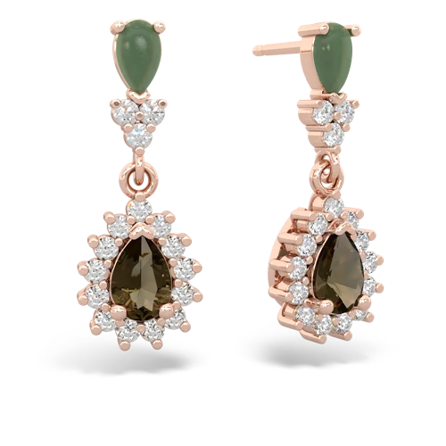 jade-smoky quartz dangle earrings