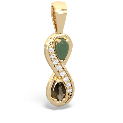 jade-smoky quartz keepsake infinity pendant