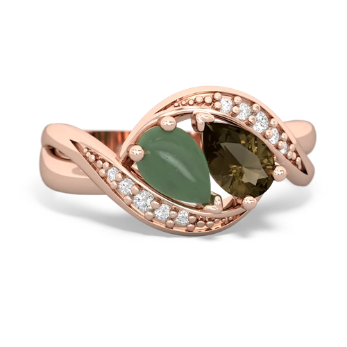 jade-smoky quartz keepsake curls ring