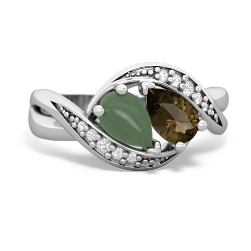 jade-smoky quartz keepsake curls ring