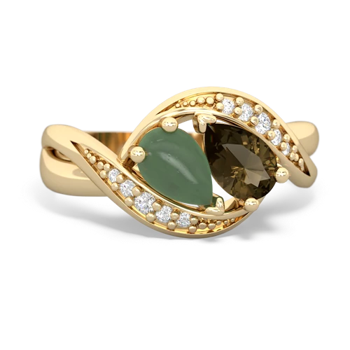 jade-smoky quartz keepsake curls ring