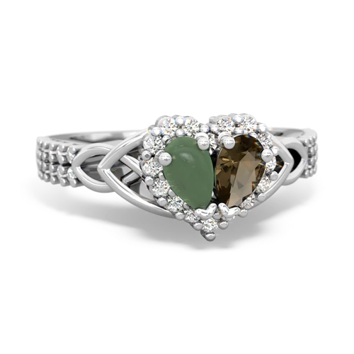 jade-smoky quartz keepsake engagement ring