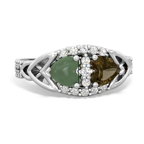 jade-smoky quartz keepsake engagement ring