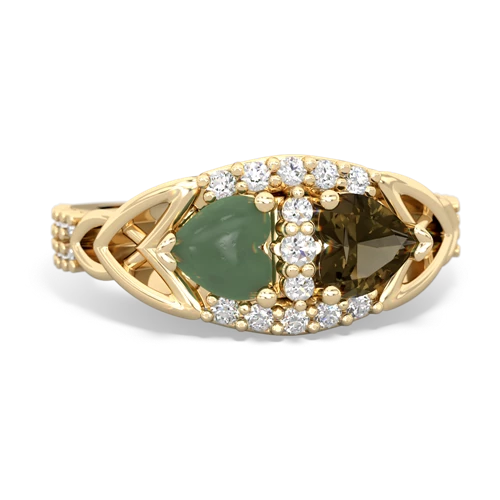 jade-smoky quartz keepsake engagement ring