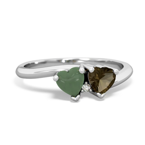 jade-smoky quartz sweethearts promise ring