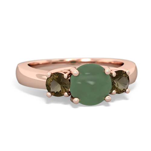 jade-smoky quartz timeless ring