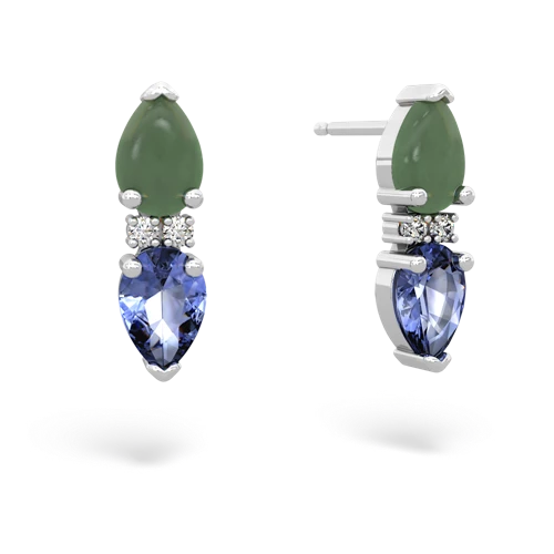 jade-tanzanite bowtie earrings