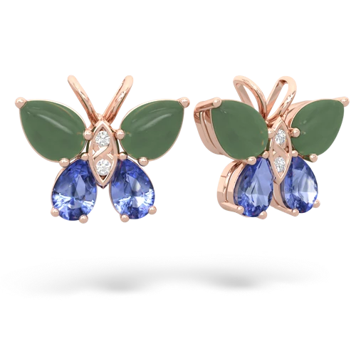 jade-tanzanite butterfly earrings