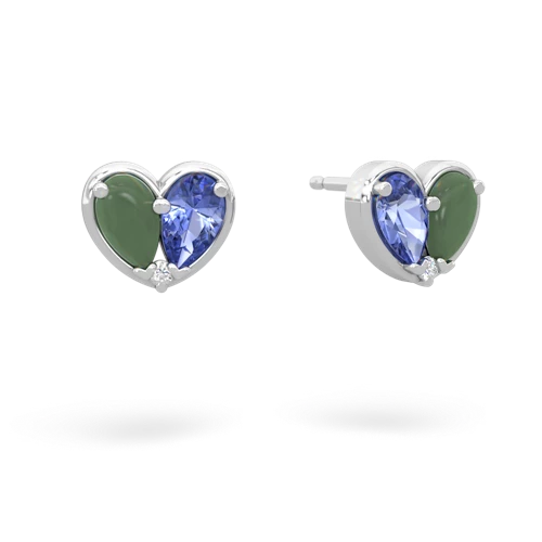 jade-tanzanite one heart earrings