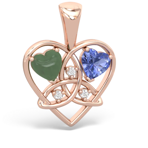 jade-tanzanite celtic heart pendant
